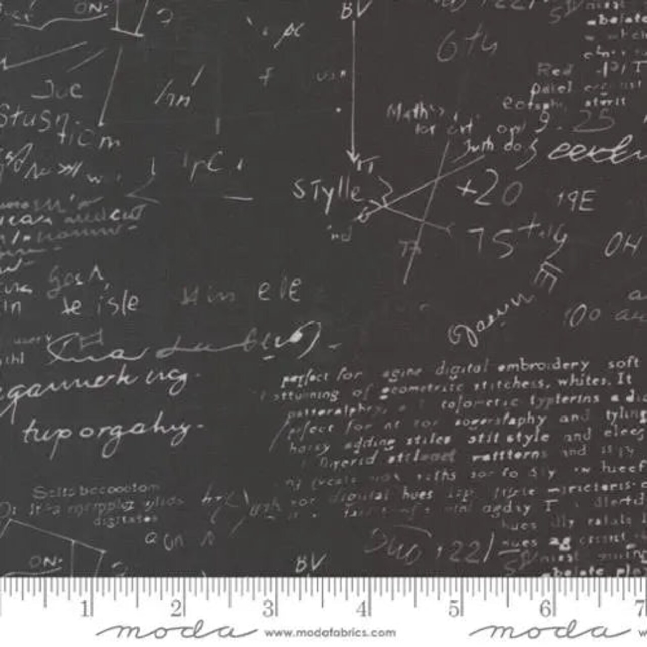 Black Modern Backgrounds Equations Cotton Wideback Fabric Per Yard